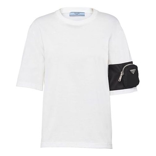 PRADA Pocket Knit Short Sleeve Unisex White 135683-1XBH-F0964-S-202