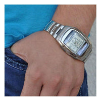 Men's CASIO DATE BANK Series Stainless Steel Strap Multifunction waterproof Watch DB-E30D-1A Mens Silver Digital DB-E30D-1A2021
