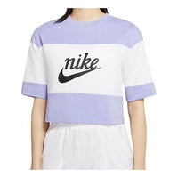 (WMNS) Nike Colorblock Version Round Neck Short Sleeve Tops 'Light purple' CK1302-100