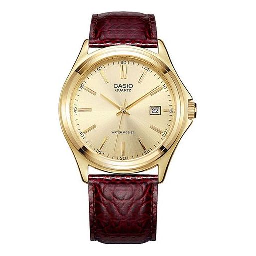 Men's CASIO Business Casual Classic Large Series Color waterproof quartz Watch Brown Strap Brown Mens Gold Analog MTP-1183QQ-9A