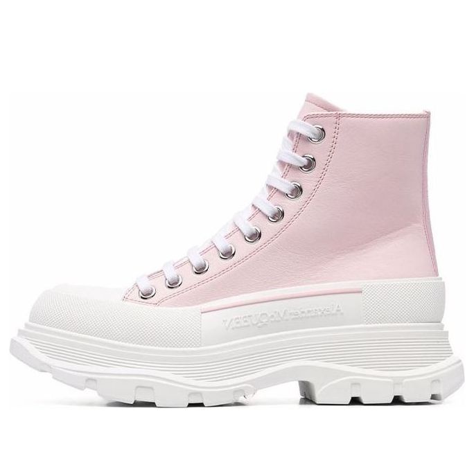 (WMNS) Alexander McQueen Leather Ankle Boots 'Pink White' 633900WHZ625805