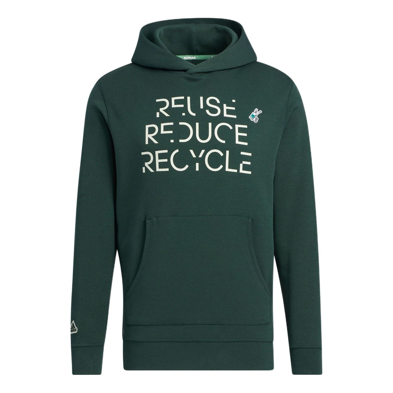 Men's adidas Alphabet Printing Sports Hooded Long Sleeves Pullover Dark Green HG5783