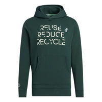 Men's adidas Alphabet Printing Sports Hooded Long Sleeves Pullover Dark Green HG5783