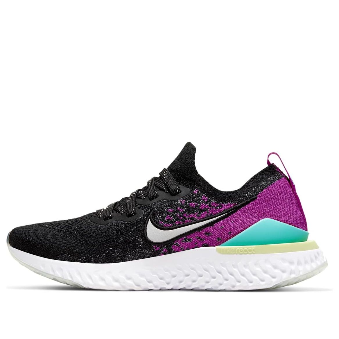 (GS) Nike Epic React Flyknit 2 'Black Vivid Purple Aurora' AQ3243-008