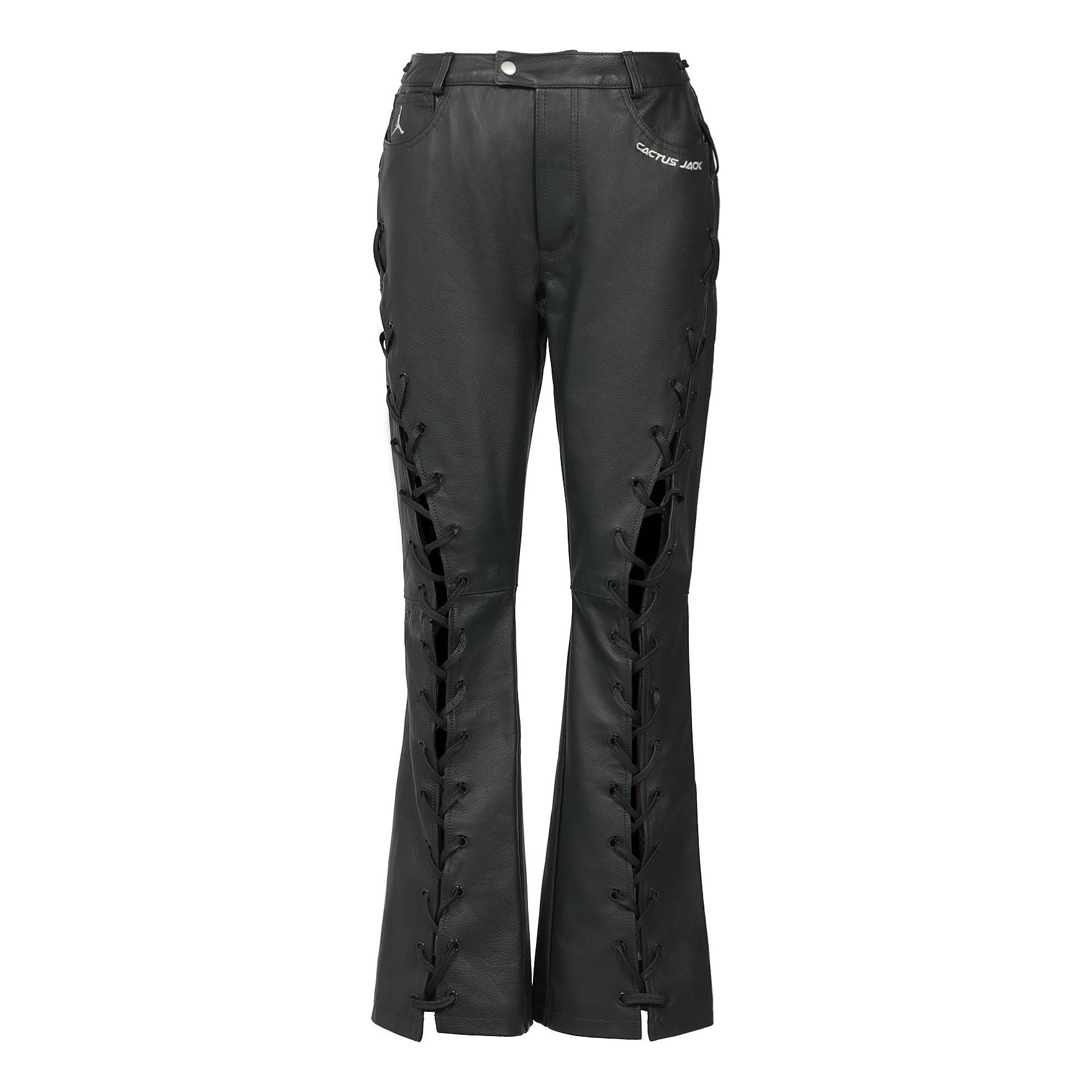 (WMNS) Air Jordan x Travis Scott Cactus Jack Leather Pants Asia Sizing 'Black' DX6171-070