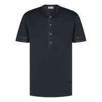 Men's DIOR FW21 Solid Color Round Neck Short Sleeve Navy Blue T-Shirt 193J634A0677-C585