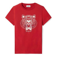 KENZO Tiger Head Printing Pattern Round Neck Short Sleeve Red FA62TS8464YB-22