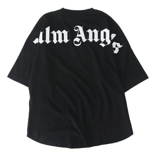 Men's PALM ANGELS Back Logo Short Sleeve Black PMAA002R204130351001