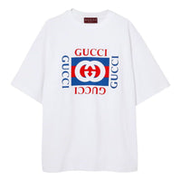 Gucci Cotton Jersey T-Shirt With Gucci Print 'White' 784361-XJGKA-9074