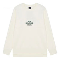 New Balance Logo Printing Sports Round Neck Pullover White AMT14319-NMC