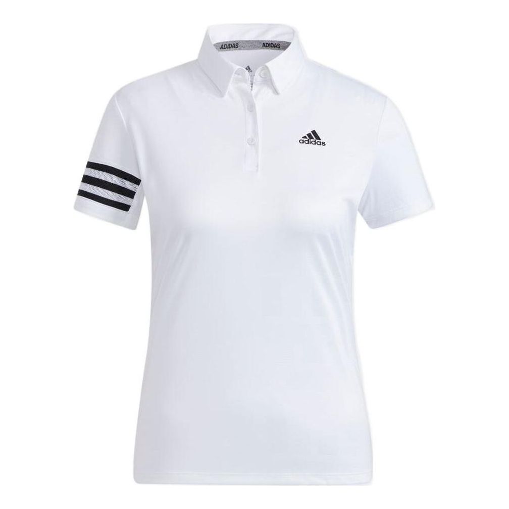 (WMNS) adidas AEROREADY Debossed Polo Shirt Asia Sizing 'White' HA0229