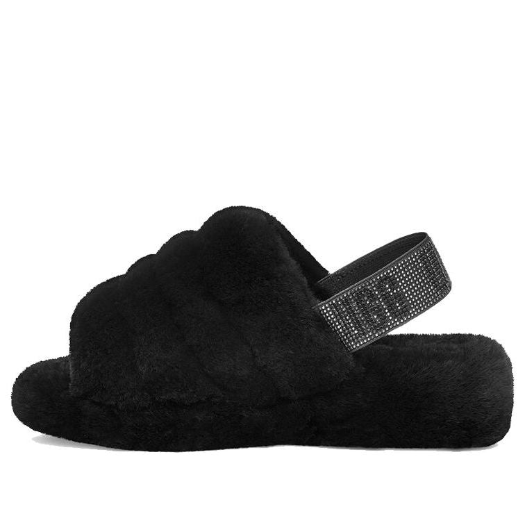 (WMNS) UGG Fluff Yeah Bling Slipper 'Black' 1116071-BLK