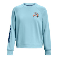 (WMNS) Under Armour Heavyweight Terry Crew Pullover 'Light Blue' 1379833-490