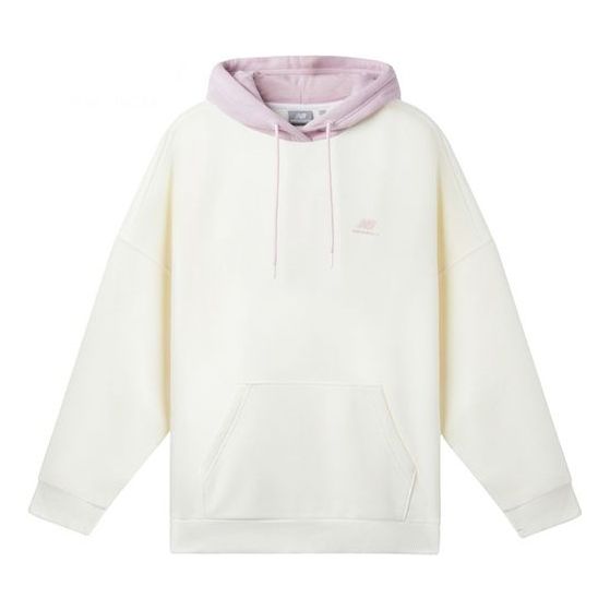 (WMNS) New Balance Contrasting Colors hooded Casual Hoodie White Pink Colorblock NCA3S512-PK