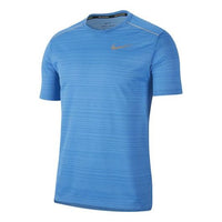 Nike Dri-Fit Miler Running Short Sleeve Blue AJ7566-402