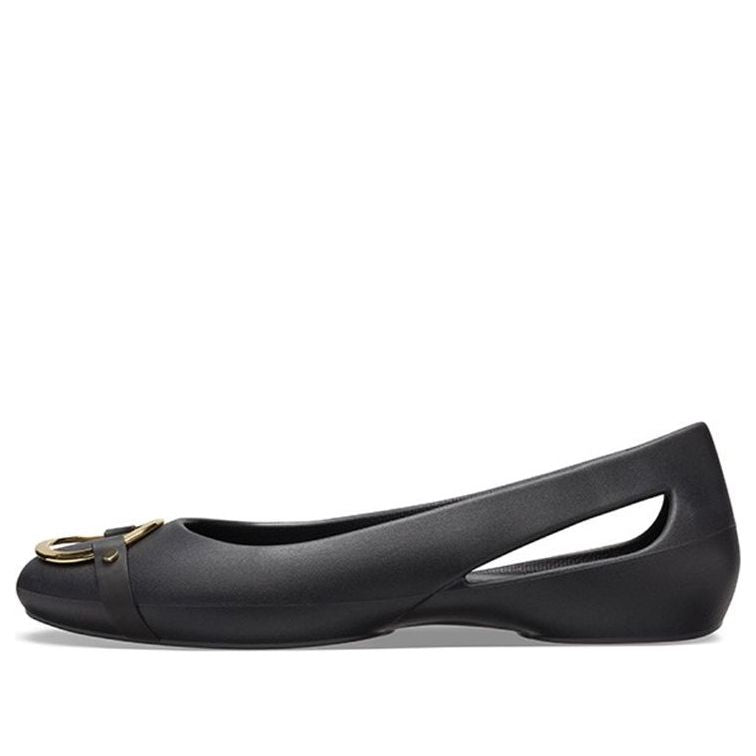 (WMNS) Crocs Sloane Embellished Flats 'Black Gold' 206355-751