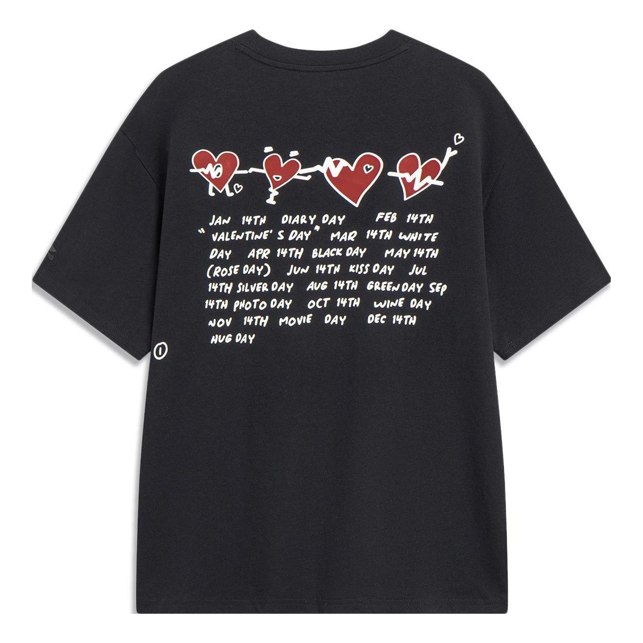 Li-Ning Heart Graphic T-shirt 'Black' AHST627-2