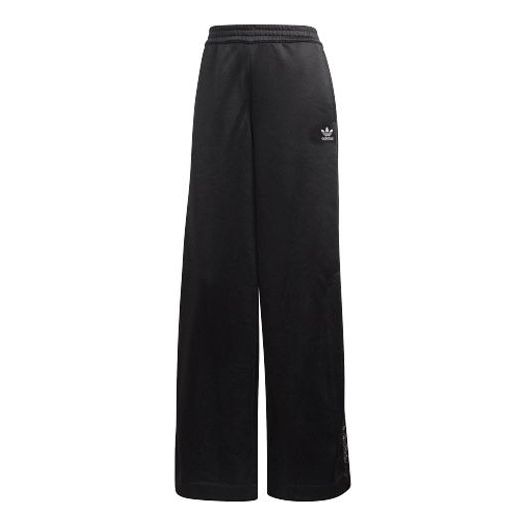 (WMNS) adidas originals Wide Leg Lace Pants Black FM1740