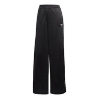 (WMNS) adidas originals Wide Leg Lace Pants Black FM1740