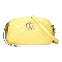 (WMNS) Gucci GG Marmont Silver Logo Messenger Bag Yellow 447632-DTD1Y-7412