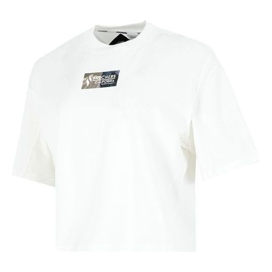(WMNS) Skechers Graphic T-Shirt 'White Black' L222W004-0074