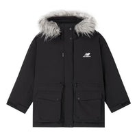 (WMNS) New Balance Warm Long Down Jacket Asia Sizing 'Black Grey' AWJ24305-BK