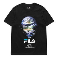 Fila FUSION x staple Crossover Earth Printing Round Neck Short Sleeve Couple Style Black T11M114120A-BK