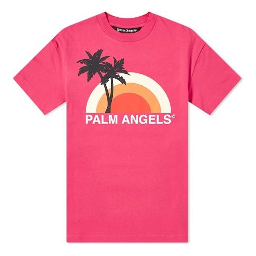 PALM ANGELS Sunset Tee Printing Short Sleeve Pink PMAA001S204130162888