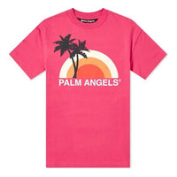 PALM ANGELS Sunset Tee Printing Short Sleeve Pink PMAA001S204130162888