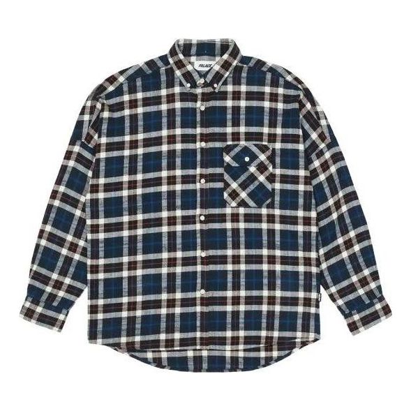 Palace FW22 Flannel Drop Shoulder Shirt 'Navy' P23SHT070