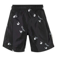 Off-White SS21 Logo Printing Shorts Black OMFA003R21FAB0021001