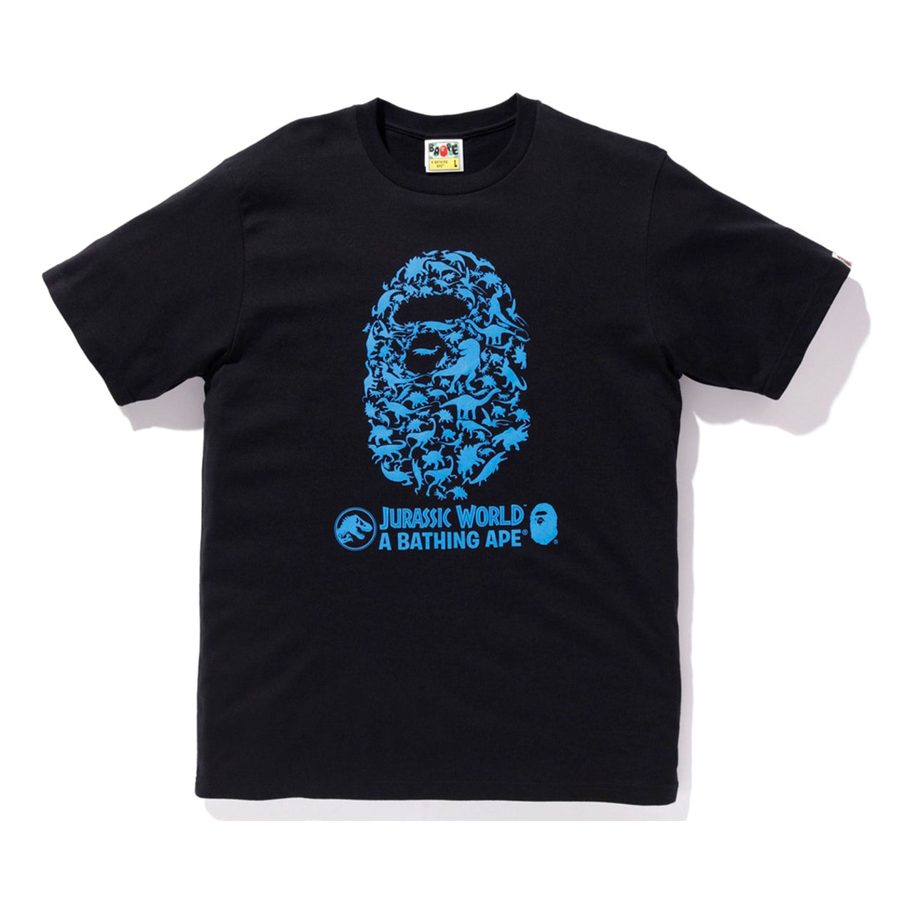 BAPE x Jurassic World Dinosaur Camo Ape Head Tee 'Black Blue' BAPE-SS18-017