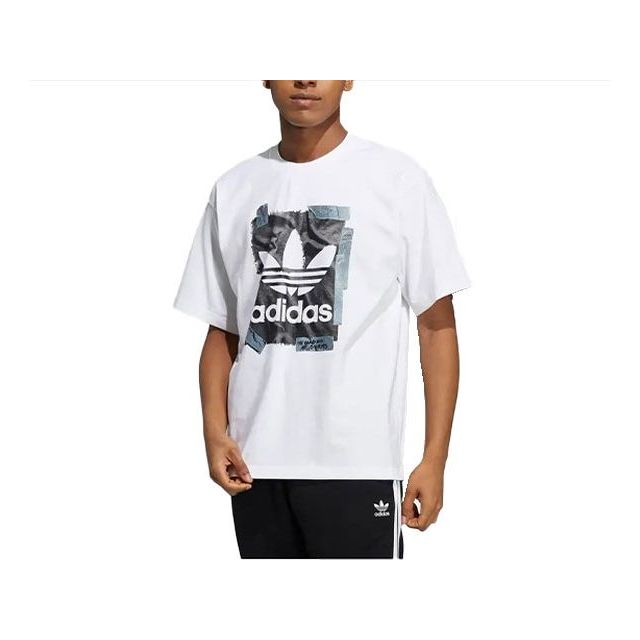 adidas originals Athleisure Casual Sports Round Neck Breathable Short Sleeve White T-Shirt HL4114