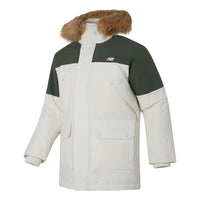 New Balance Warm Hooded Down Jacket Asia Sizing 'White Black' AMJ34323-CIC