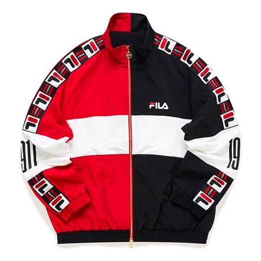 FILA MENS Multicolor Sports Stand Collar Tat Jacket Red T11M122705A-RD