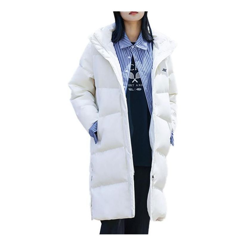 (WMNS) Skechers Long Down Jacket 'White' P422W050-000Q