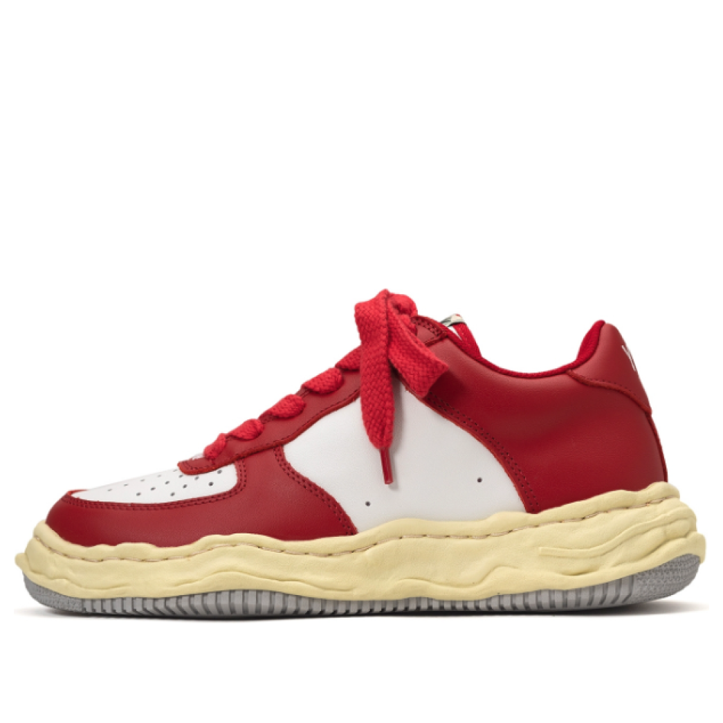 Maison MIHARA YASUHIRO WAYNE VL OG Sole Leather Low-top Sneaker 'White Red' A09FW730-WHTRED