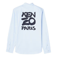 Men's KENZO Printing Logo Long Sleeves Shirt Light Blue FA55CH2151FA-63