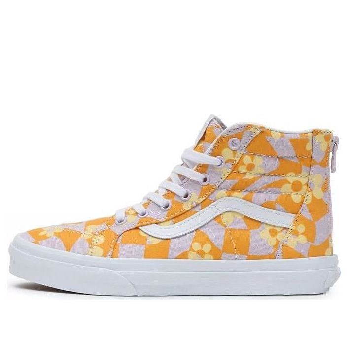 Vans SK8-HI Zip Wear-resistant Casual Skateboarding Shoes Big Boys Orange White VN0A4UI4BL6