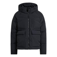 adidas Solid Color Long Sleeves Down Zipper Jacket Asia Sizing 'Black' HN9930