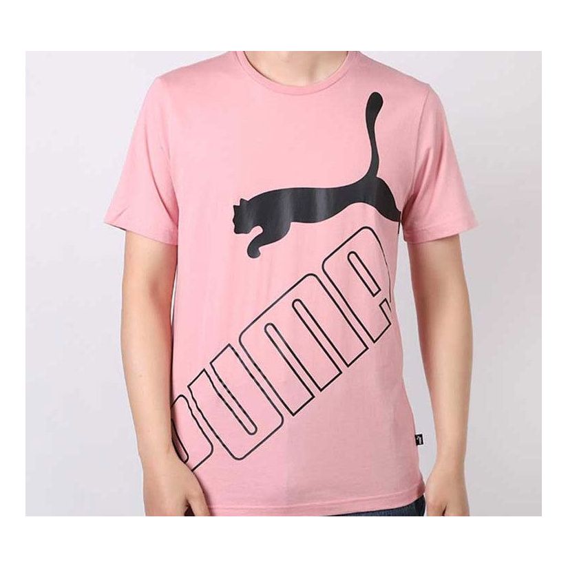 PUMA Alphabet Large Printing Short Sleeve Pink 586464-14