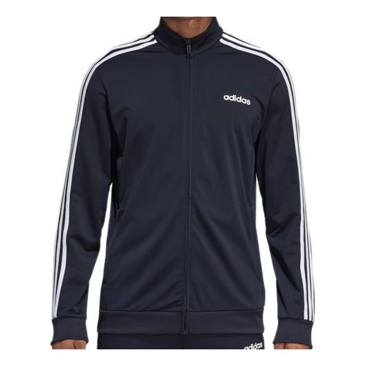 adidas ESSENTIALS Stripe Elastic Sports Jacket Black DU0445