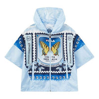 (WMNS) FILA Butterfly Full Print Casual Woven Blue Jacket F11W028706F-LB