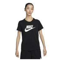 (WMNS) Nike Sportswear Essentials Logo T-shirt Asia Sizing 'Black White' DX7907-010
