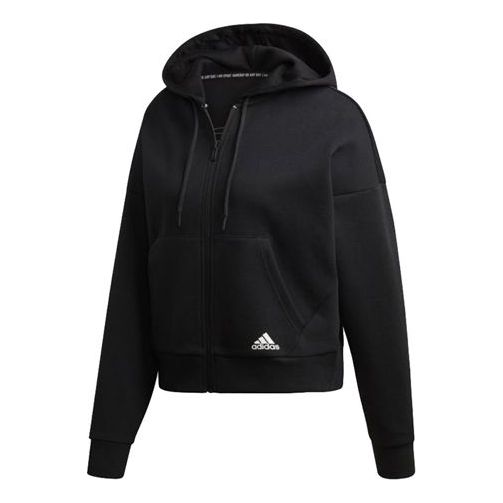 (WMNS) adidas Mh 3S Dk Hd Sports Hooded Jacket Coat Black DX7970