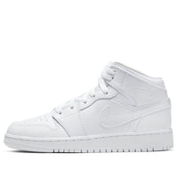 (GS) Air Jordan 1 Mid 'Triple White' 554725-130
