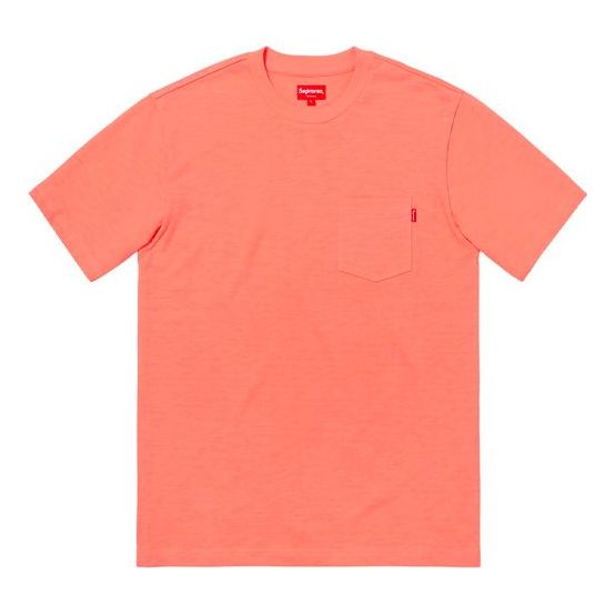 Supreme FW18 S/S Pocket Tee Coral Short Sleeve Unisex coral red SUP-FW18-074