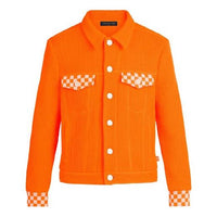LOUIS VUITTON LV SS21 Lapel Checkered Jacket For Men Orange 1A8OZY