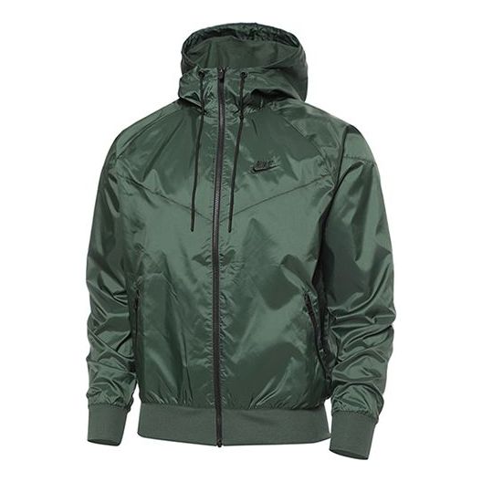 Nike Solid Color Sports Outdoor Training Windproof Hooded Jacket Green DA0001-337