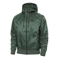 Nike Solid Color Sports Outdoor Training Windproof Hooded Jacket Green DA0001-337